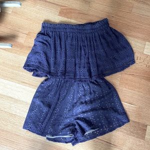 Anthropologie Romper, size can, navy blue